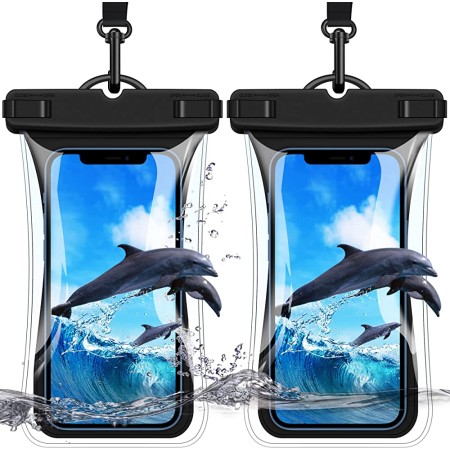 Vuwwey Waterproof Phone Pouch, [Super Buoyant] Floating IPX8 Waterproof Phone Case, [2 Pack] Cellphone Dry Bag with Lanyard Compatible with iPhone 13 12 11 Pro Max XS XR X Galaxy Pixel Up to 6.9''