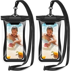 Vuwwey Waterproof Phone Pouch, [Built-in Pocket] Floating IPX8 Waterproof Phone Case Holder with Adjustable Lanyard, Underwater Dry Bag Compatible with iPhone 13 12 11 Pro Max and Up to 6.9''- 2 Pack